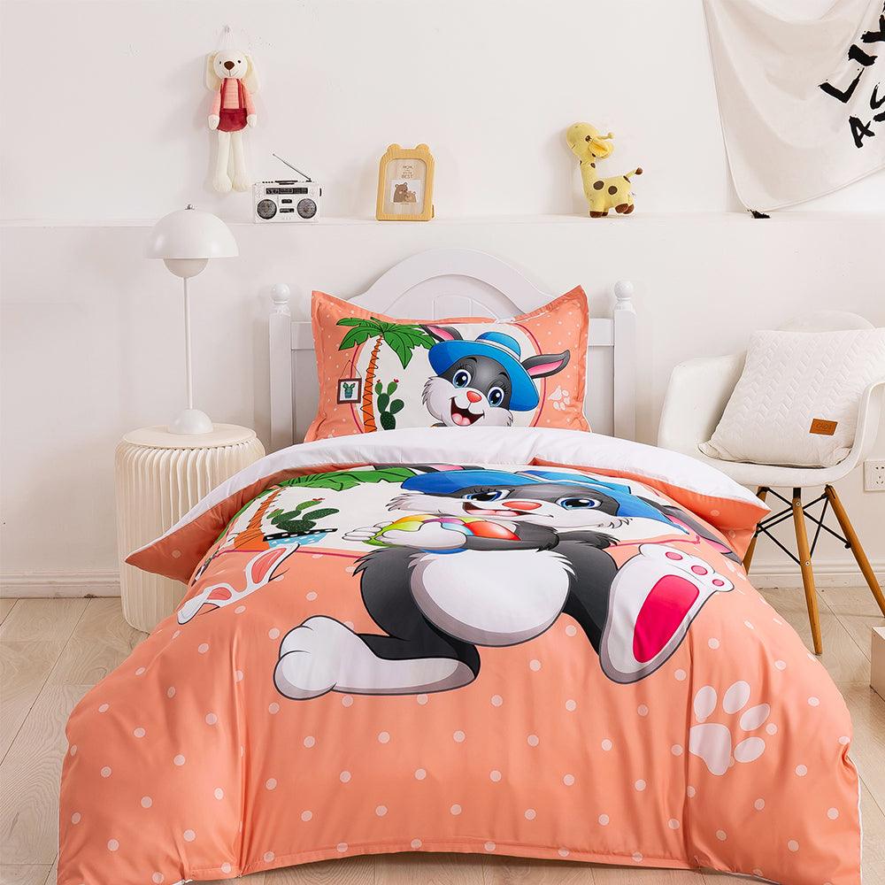 3D Cartoon Animal Rabbit Quilt Cover Set Bedding Set Duvet Cover Pillowcases 356- Jess Art Decoration