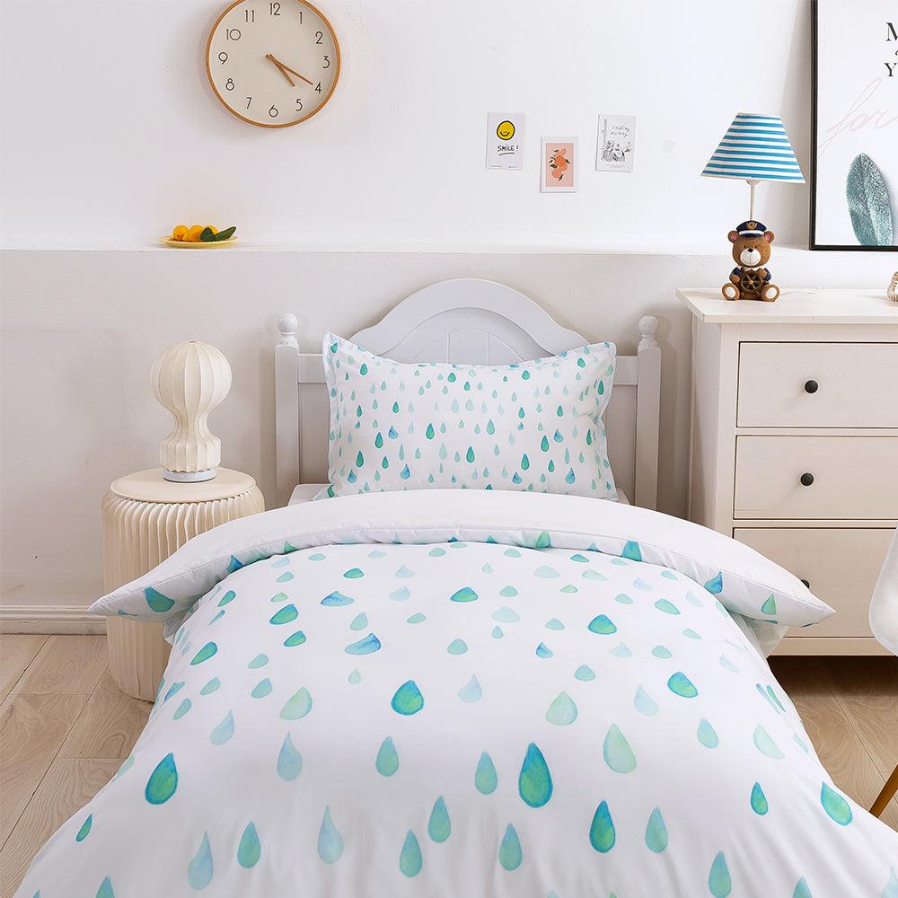 3D Watercolor Green Raindrops Quilt Cover Set Bedding Set Duvet Cover Pillowcases 368- Jess Art Decoration