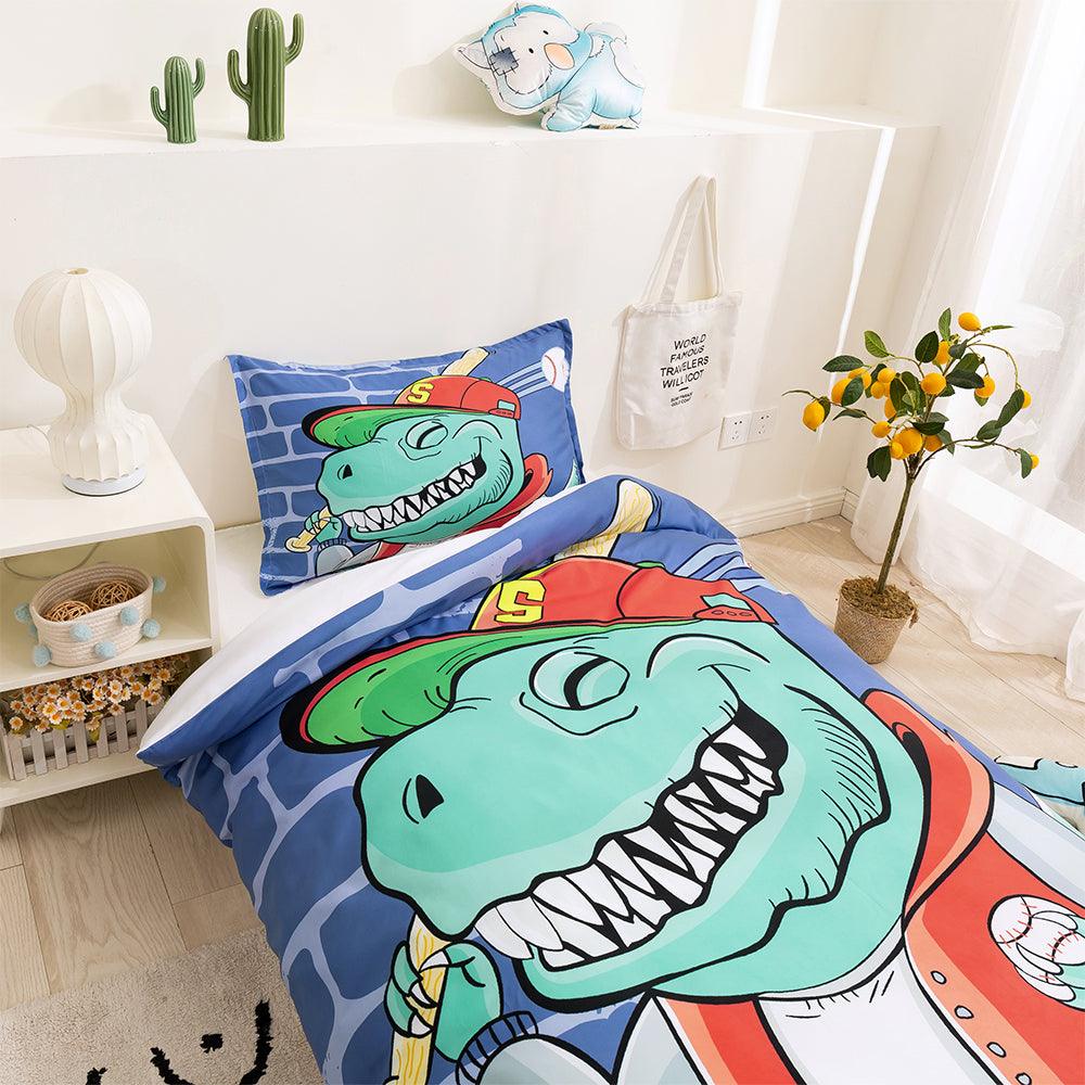 3D Cartoon Baseball Dinosaur Quilt Cover Set Bedding Set Duvet Cover Pillowcases 92- Jess Art Decoration