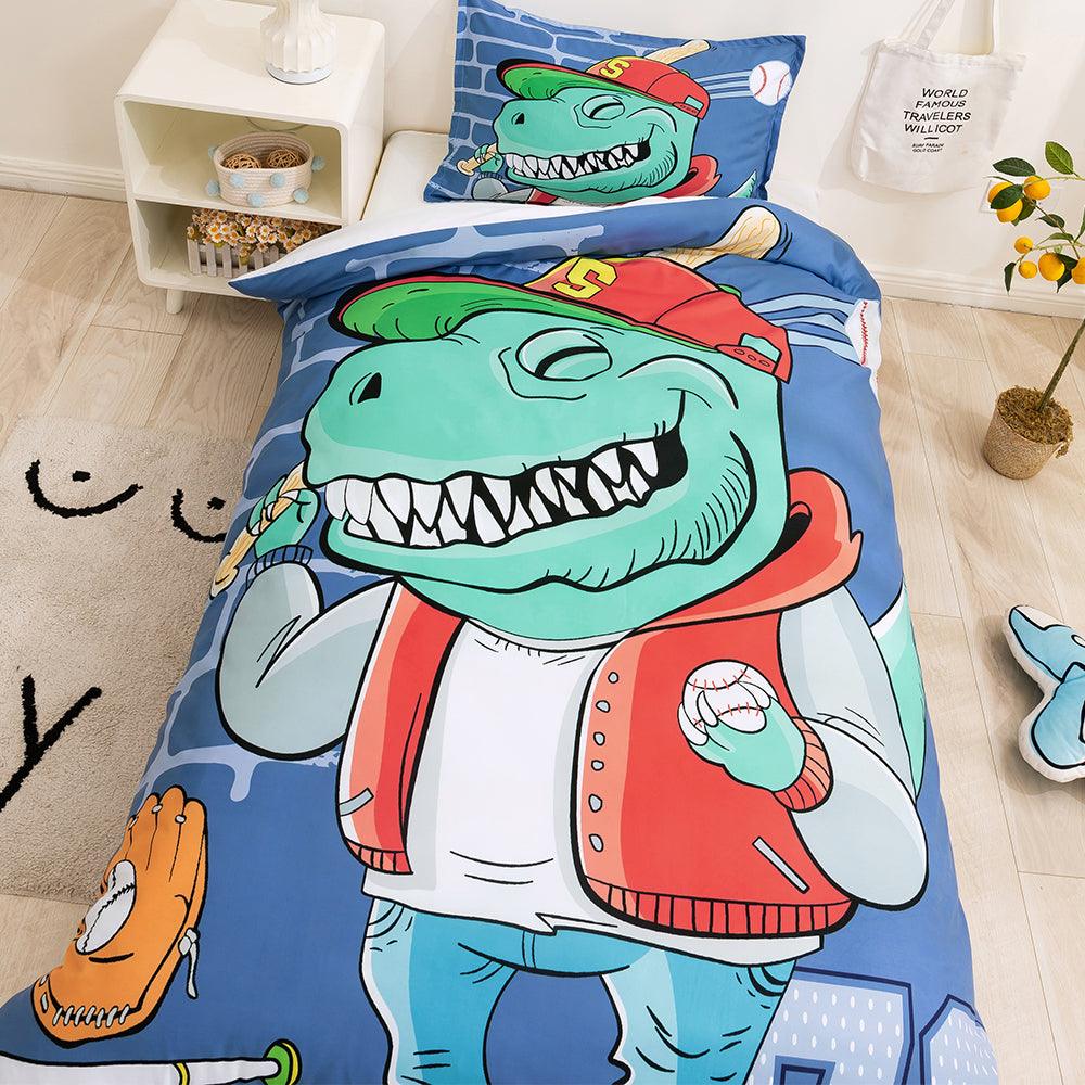 3D Cartoon Baseball Dinosaur Quilt Cover Set Bedding Set Duvet Cover Pillowcases 92- Jess Art Decoration