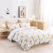 3D Golden Leaf Star Quilt Cover Set Bedding Set Duvet Cover Pillowcases 421- Jess Art Decoration