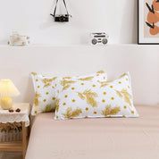 3D Golden Leaf Star Quilt Cover Set Bedding Set Duvet Cover Pillowcases 421- Jess Art Decoration