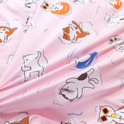 3D Cartoon Animal Cat Pink Quilt Cover Set Bedding Set Duvet Cover Pillowcases 462- Jess Art Decoration