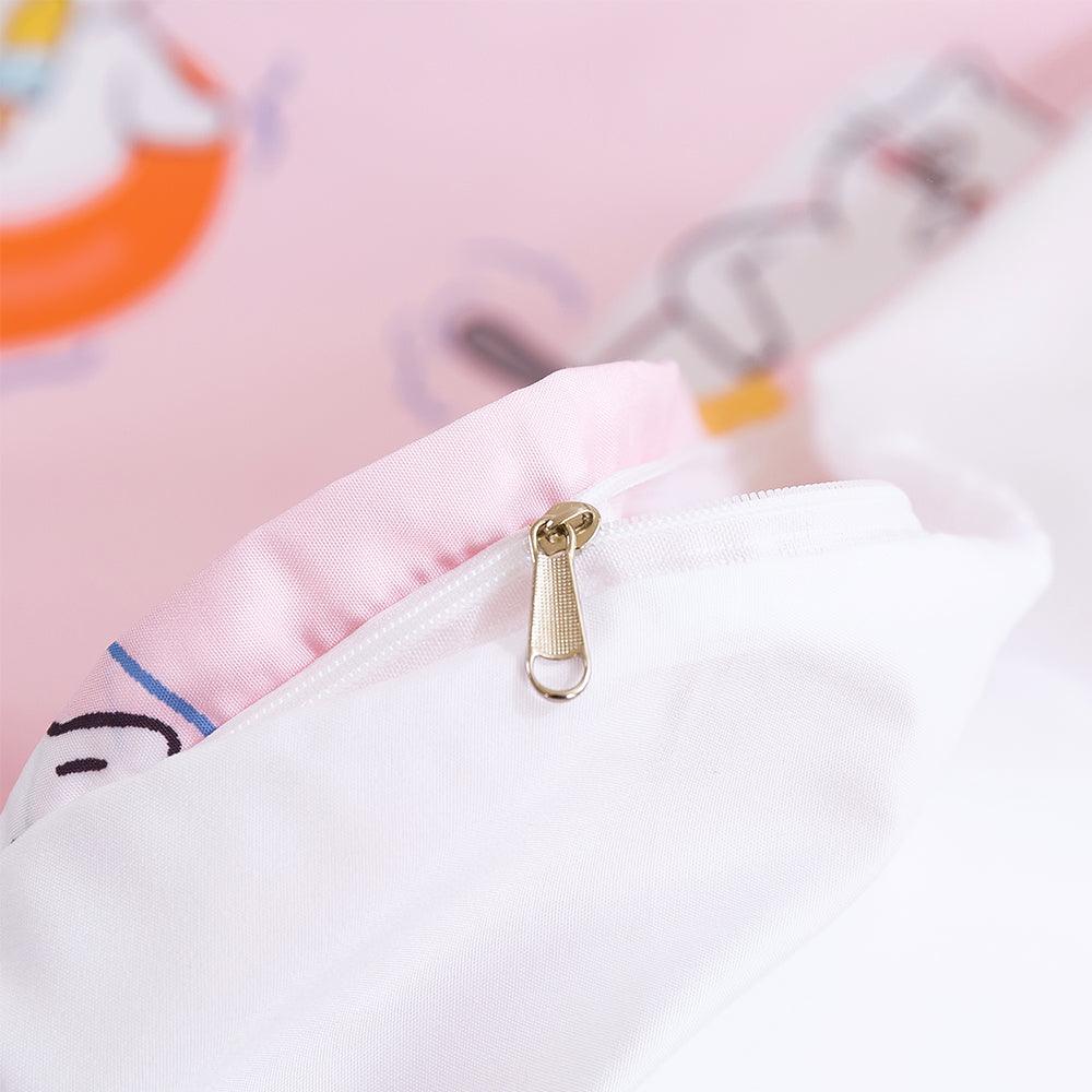 3D Cartoon Animal Cat Pink Quilt Cover Set Bedding Set Duvet Cover Pillowcases 462- Jess Art Decoration