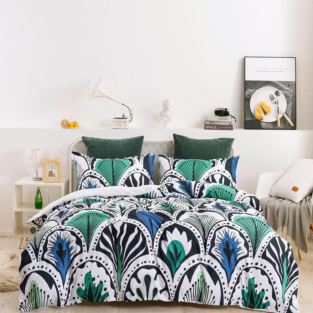3D Green Peacock Feather Quilt Cover Set Bedding Set Duvet Cover Pillowcases 224- Jess Art Decoration