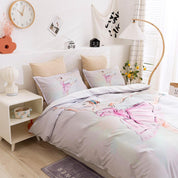3D Cartoon Ballet Girl Quilt Cover Set Bedding Set Duvet Cover Pillowcases 72- Jess Art Decoration
