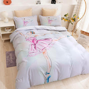 3D Cartoon Ballet Girl Quilt Cover Set Bedding Set Duvet Cover Pillowcases 72- Jess Art Decoration