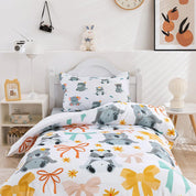 3D Cartoon Animal Koala Bow Quilt Cover Set Bedding Set Duvet Cover Pillowcases 385- Jess Art Decoration