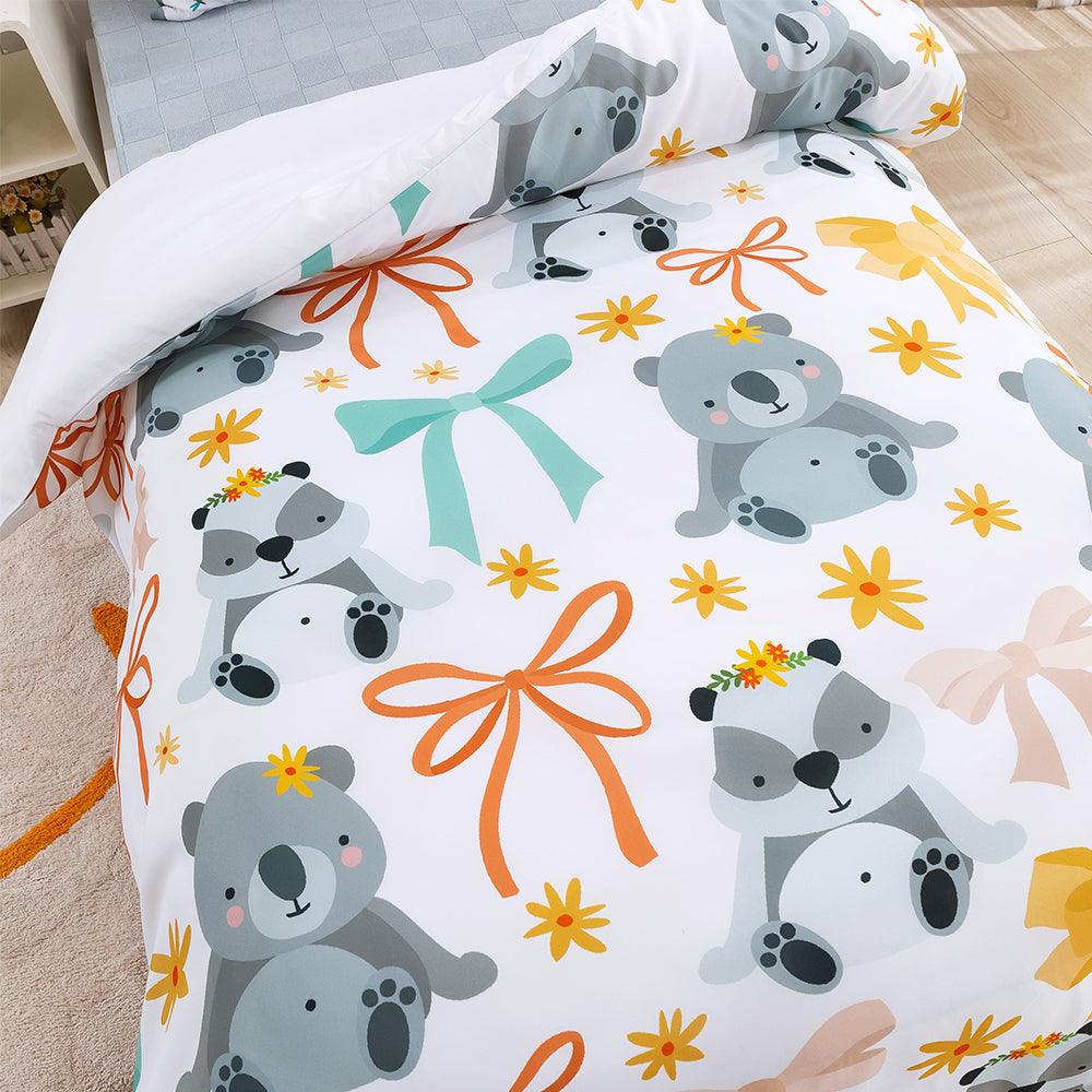 3D Cartoon Animal Koala Bow Quilt Cover Set Bedding Set Duvet Cover Pillowcases 385- Jess Art Decoration