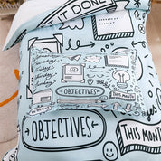 3D Cartoon Blue School Supplies Quilt Cover Set Bedding Set Duvet Cover Pillowcases 388- Jess Art Decoration