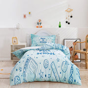 3D Cartoon Blue Learning School Supplies Quilt Cover Set Bedding Set Duvet Cover Pillowcases 389- Jess Art Decoration