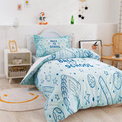 3D Cartoon Blue Learning School Supplies Quilt Cover Set Bedding Set Duvet Cover Pillowcases 389- Jess Art Decoration