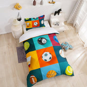 3D Color Ball Sports Quilt Cover Set Bedding Set Duvet Cover Pillowcases 82- Jess Art Decoration