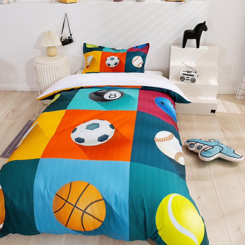 3D Color Ball Sports Quilt Cover Set Bedding Set Duvet Cover Pillowcases 82- Jess Art Decoration