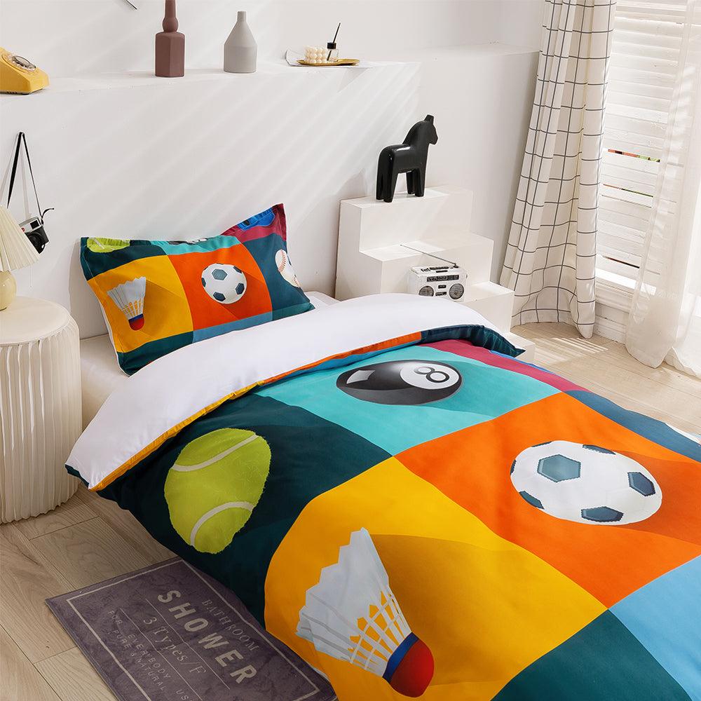 3D Color Ball Sports Quilt Cover Set Bedding Set Duvet Cover Pillowcases 82- Jess Art Decoration