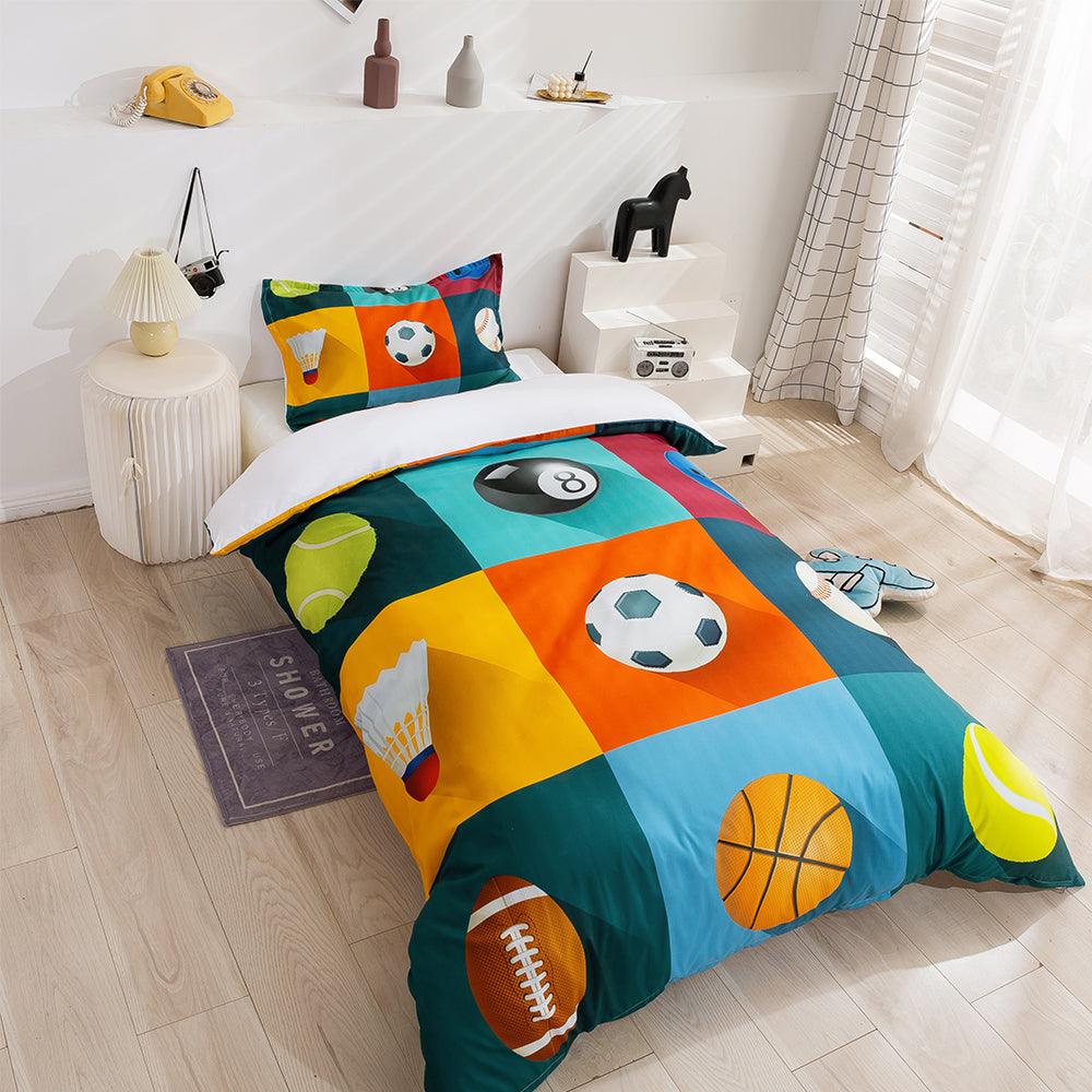3D Color Ball Sports Quilt Cover Set Bedding Set Duvet Cover Pillowcases 82- Jess Art Decoration