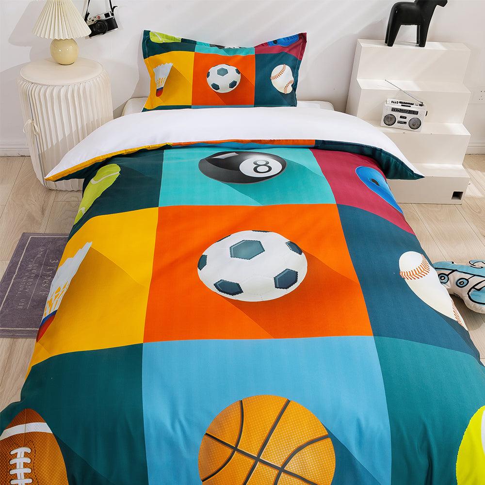 3D Color Ball Sports Quilt Cover Set Bedding Set Duvet Cover Pillowcases 82- Jess Art Decoration