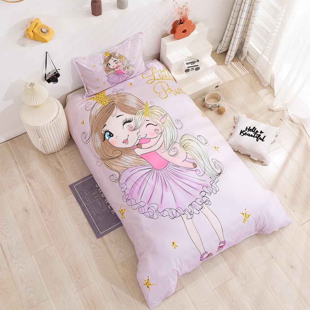 3D Cartoon Girl Quilt Cover Set Bedding Set Duvet Cover Pillowcases 87- Jess Art Decoration
