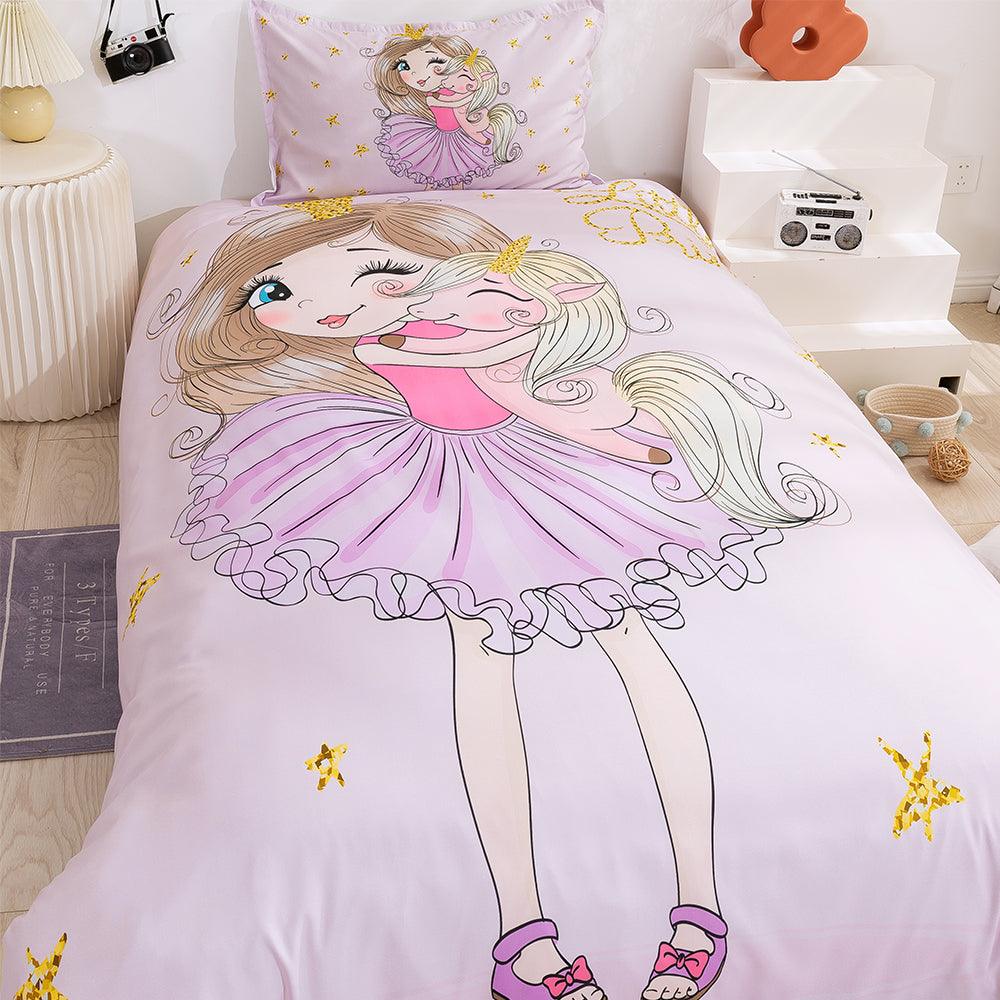 3D Cartoon Girl Quilt Cover Set Bedding Set Duvet Cover Pillowcases 87- Jess Art Decoration