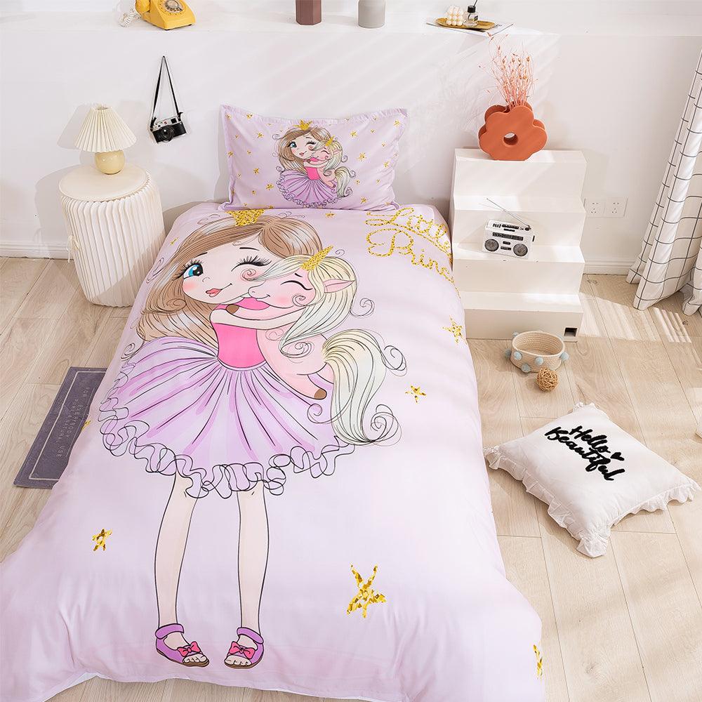 3D Cartoon Girl Quilt Cover Set Bedding Set Duvet Cover Pillowcases 87- Jess Art Decoration