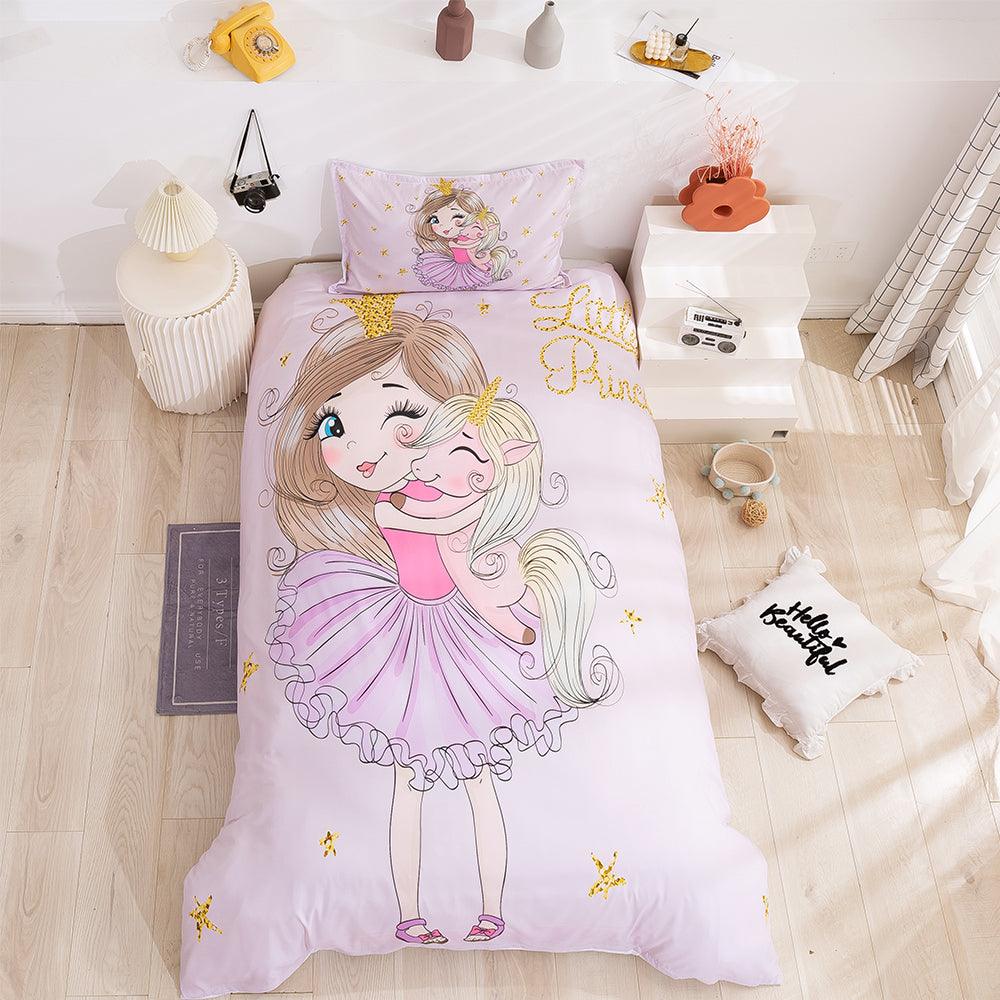 3D Cartoon Girl Quilt Cover Set Bedding Set Duvet Cover Pillowcases 87- Jess Art Decoration