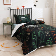3D Cartoon School Learning Supplies Quilt Cover Set Bedding Set Duvet Cover Pillowcases 410- Jess Art Decoration