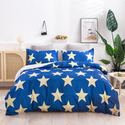 3D Blue Star Pattern Quilt Cover Set Bedding Set Duvet Cover Pillowcases 17- Jess Art Decoration