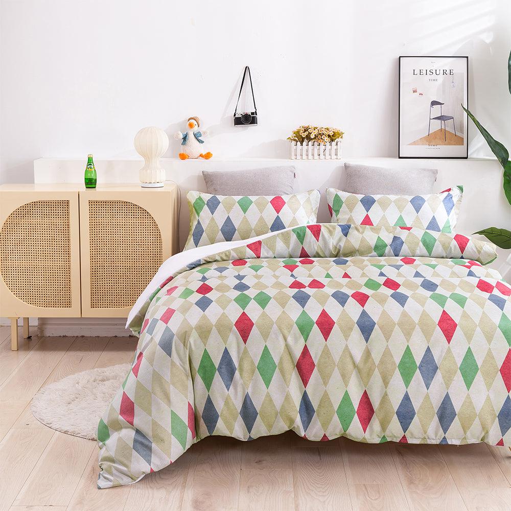 3D Color Geometric Rhombus Quilt Cover Set Bedding Set Duvet Cover Pillowcases 18- Jess Art Decoration
