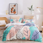 3D Hand Drawn Colored Leaves Quilt Cover Set Bedding Set Duvet Cover Pillowcases 228- Jess Art Decoration