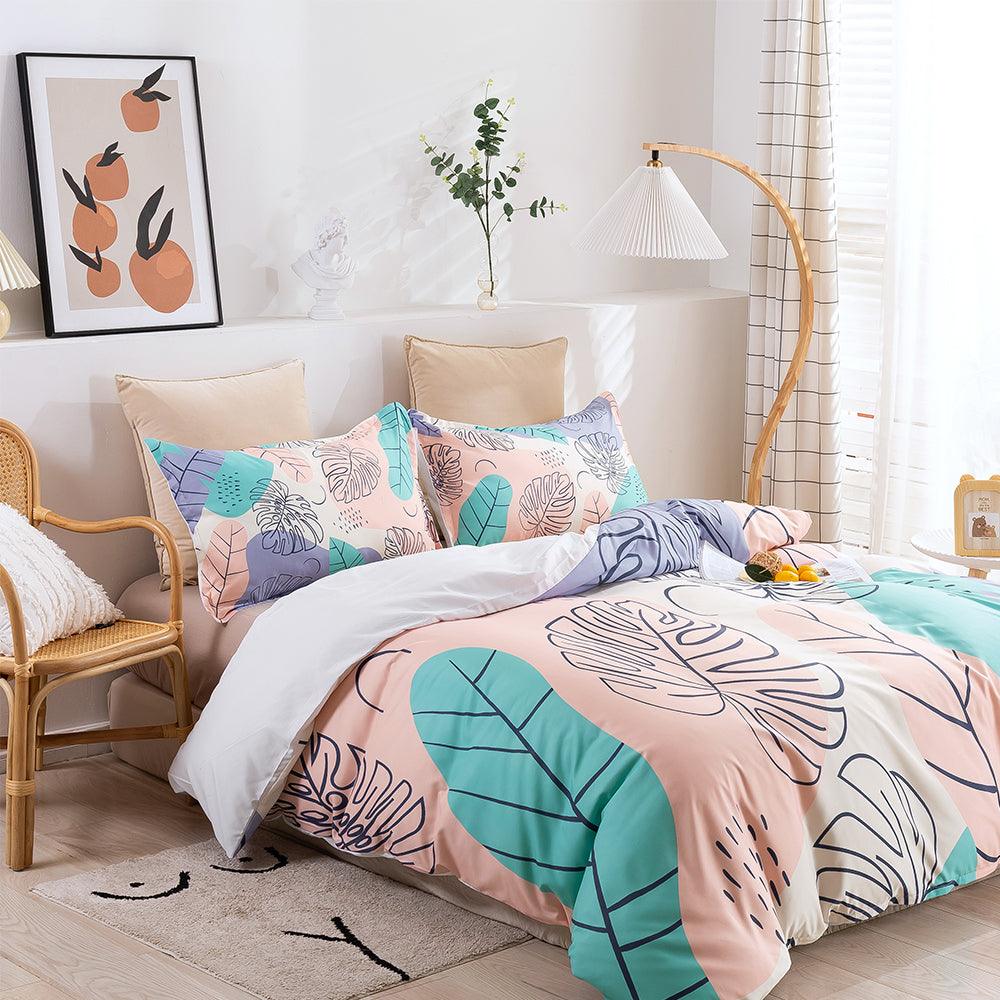 3D Hand Drawn Colored Leaves Quilt Cover Set Bedding Set Duvet Cover Pillowcases 228- Jess Art Decoration