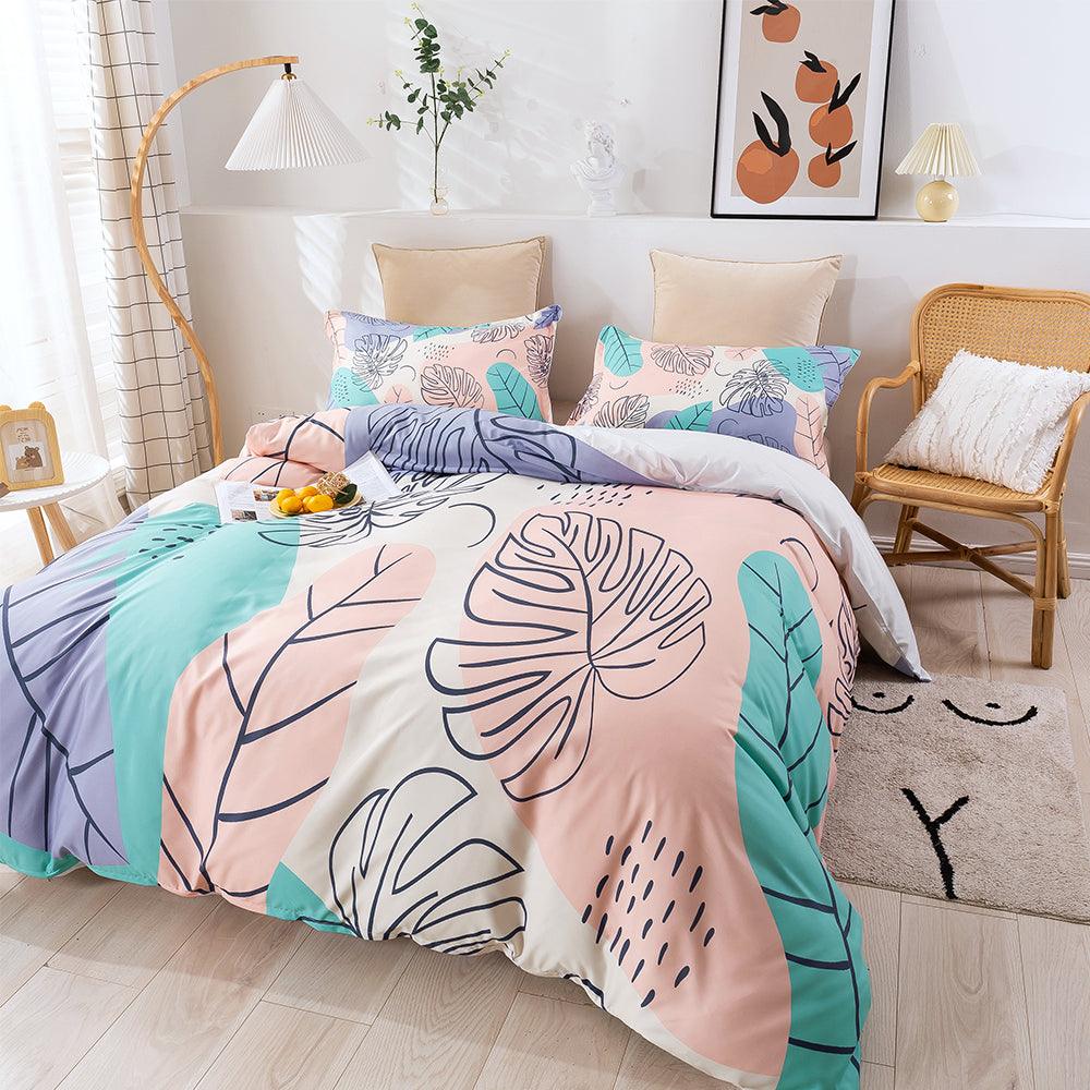 3D Hand Drawn Colored Leaves Quilt Cover Set Bedding Set Duvet Cover Pillowcases 228- Jess Art Decoration
