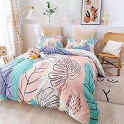 3D Hand Drawn Colored Leaves Quilt Cover Set Bedding Set Duvet Cover Pillowcases 228- Jess Art Decoration