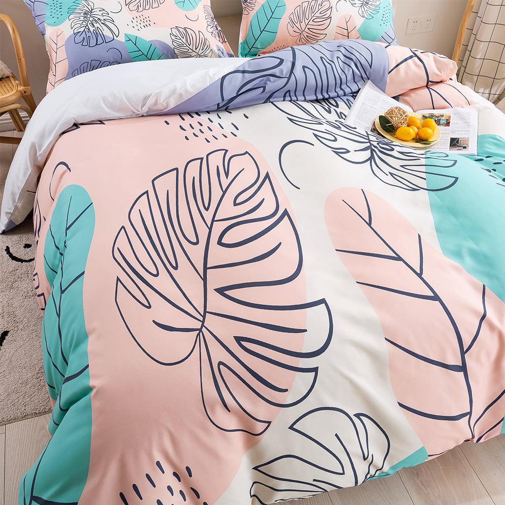 3D Hand Drawn Colored Leaves Quilt Cover Set Bedding Set Duvet Cover Pillowcases 228- Jess Art Decoration