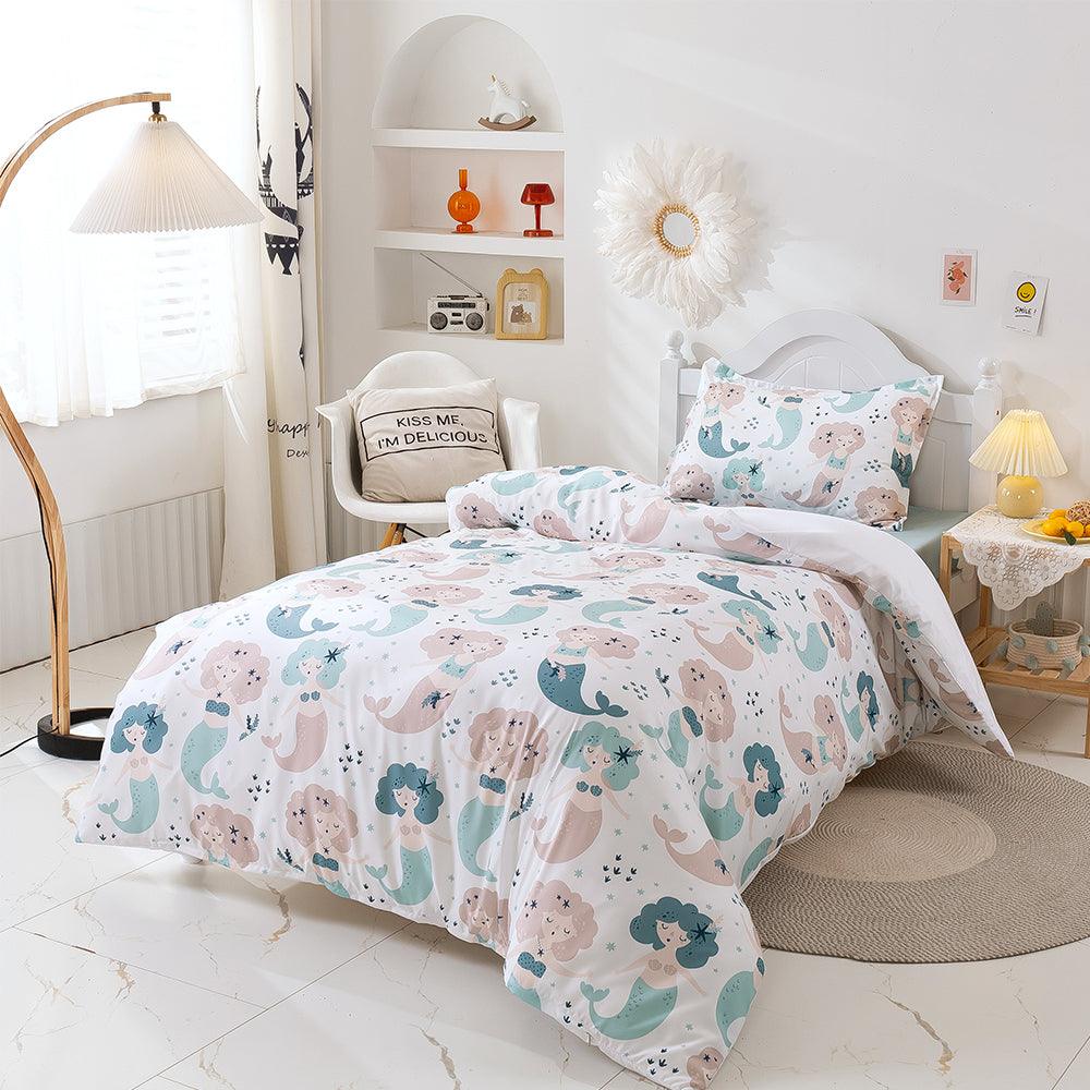 3D Cartoon Mermaid Pattern Quilt Cover Set Bedding Set Duvet Cover Pillowcases 246- Jess Art Decoration
