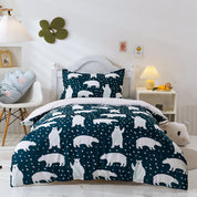 3D Cartoon Animal Polar Bear Quilt Cover Set Bedding Set Duvet Cover Pillowcases 256- Jess Art Decoration