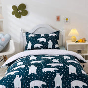 3D Cartoon Animal Polar Bear Quilt Cover Set Bedding Set Duvet Cover Pillowcases 256- Jess Art Decoration