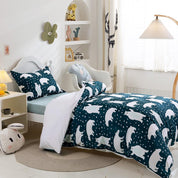 3D Cartoon Animal Polar Bear Quilt Cover Set Bedding Set Duvet Cover Pillowcases 256- Jess Art Decoration