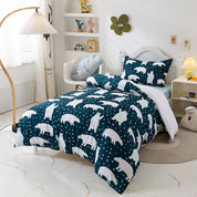 3D Cartoon Animal Polar Bear Quilt Cover Set Bedding Set Duvet Cover Pillowcases 256- Jess Art Decoration