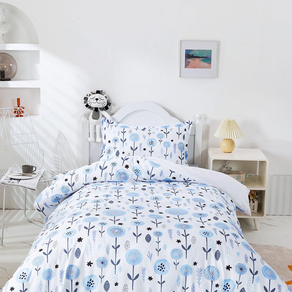 3D Watercolor Blue Floral Quilt Cover Set Bedding Set Duvet Cover Pillowcases 481- Jess Art Decoration