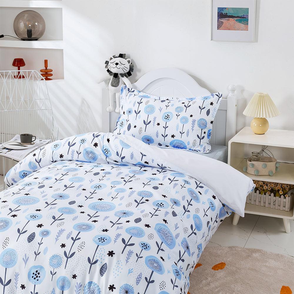 3D Watercolor Blue Floral Quilt Cover Set Bedding Set Duvet Cover Pillowcases 481- Jess Art Decoration