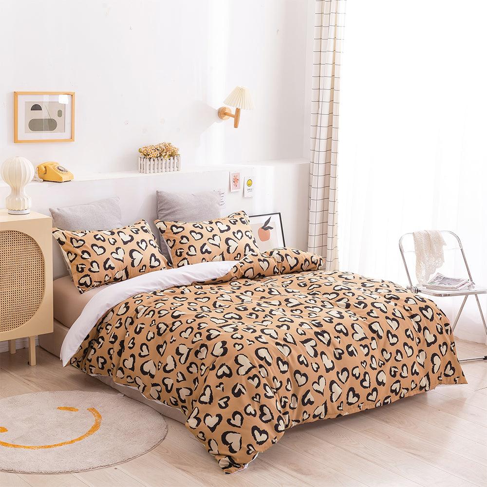 3D Brown Heart Pattern Quilt Cover Set Bedding Set Duvet Cover Pillowcases 23- Jess Art Decoration
