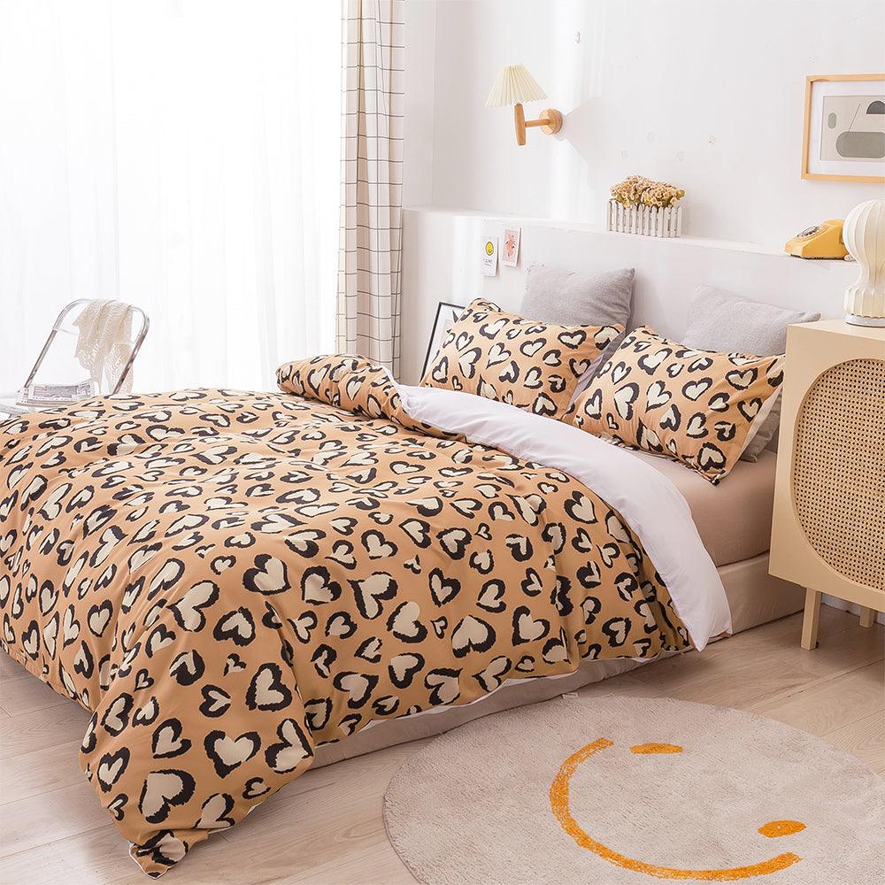 3D Brown Heart Pattern Quilt Cover Set Bedding Set Duvet Cover Pillowcases 23- Jess Art Decoration