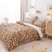 3D Brown Heart Pattern Quilt Cover Set Bedding Set Duvet Cover Pillowcases 23- Jess Art Decoration