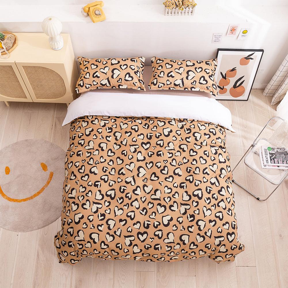 3D Brown Heart Pattern Quilt Cover Set Bedding Set Duvet Cover Pillowcases 23- Jess Art Decoration
