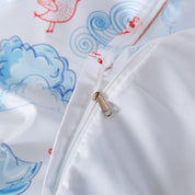 3D Watercolor Blue Cloud Bird Quilt Cover Set Bedding Set Duvet Cover Pillowcases 487- Jess Art Decoration