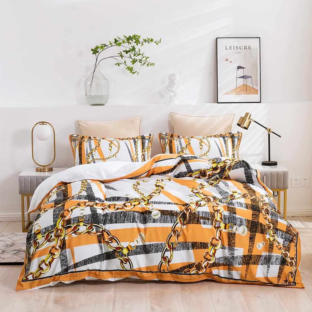 3D Abstract Colorful Geometric Golden Lines Quilt Cover Set Bedding Set Duvet Cover Pillowcases 456- Jess Art Decoration