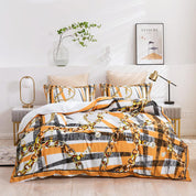 3D Abstract Colorful Geometric Golden Lines Quilt Cover Set Bedding Set Duvet Cover Pillowcases 456- Jess Art Decoration