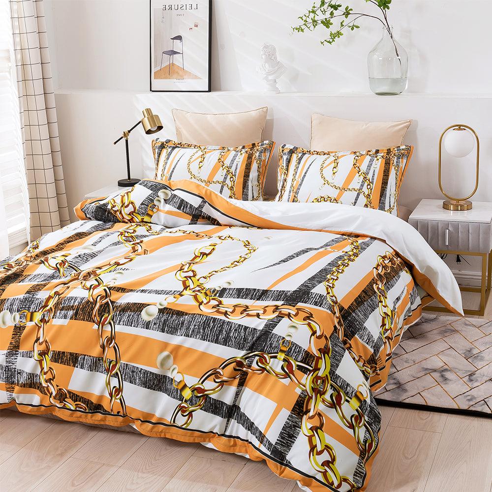 3D Abstract Colorful Geometric Golden Lines Quilt Cover Set Bedding Set Duvet Cover Pillowcases 456- Jess Art Decoration