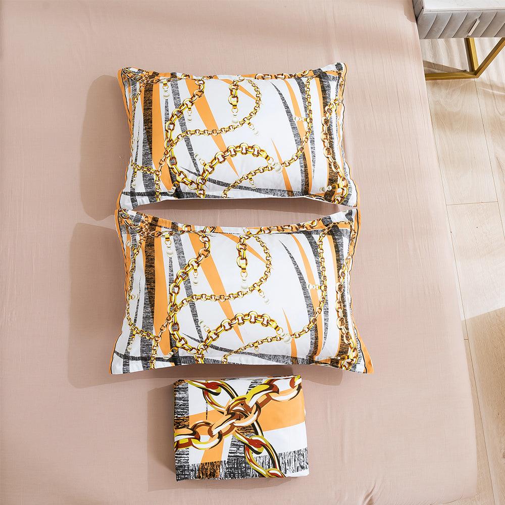 3D Abstract Colorful Geometric Golden Lines Quilt Cover Set Bedding Set Duvet Cover Pillowcases 456- Jess Art Decoration