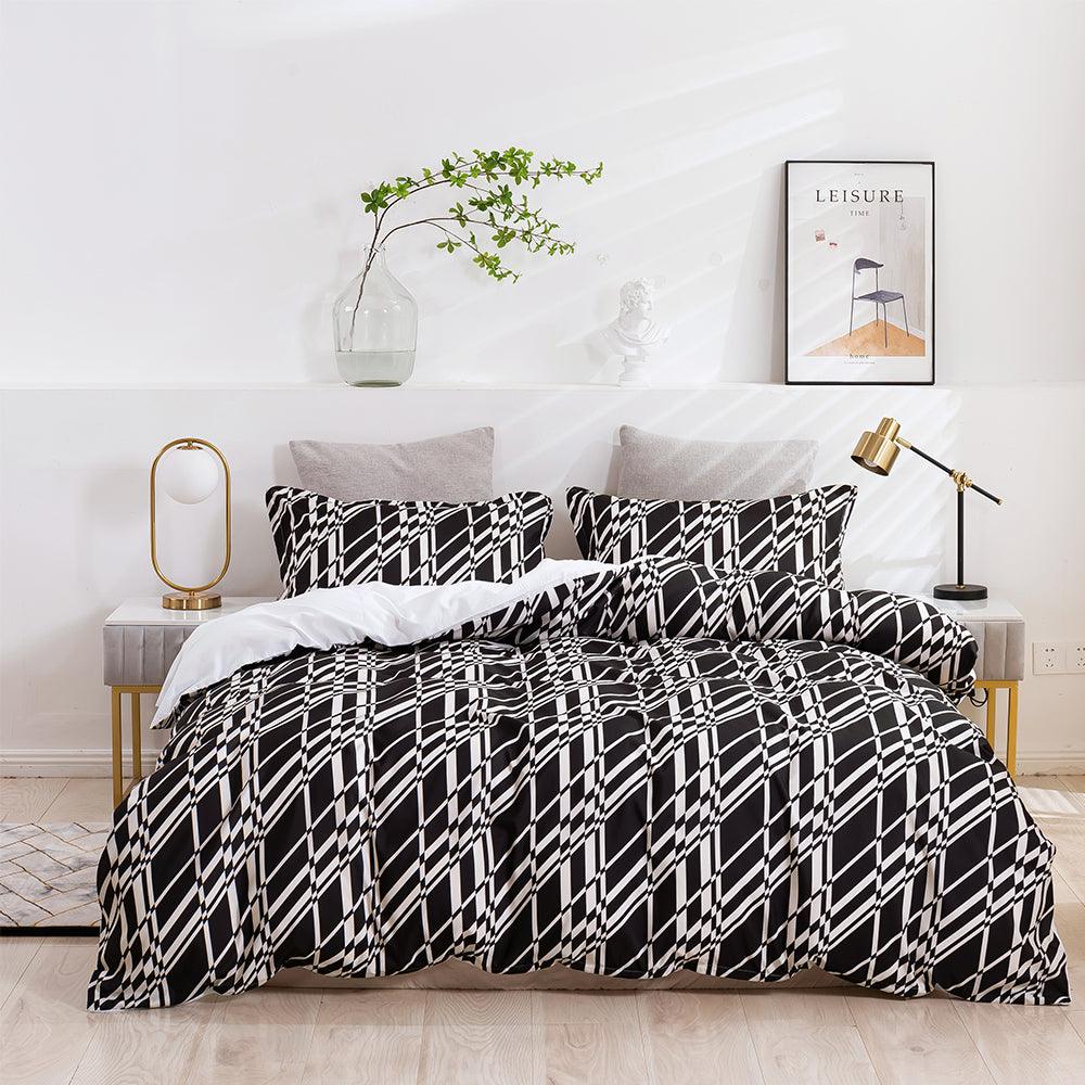 3D Abstract Geometry Black Quilt Cover Set Bedding Set Duvet Cover Pillowcases 457- Jess Art Decoration